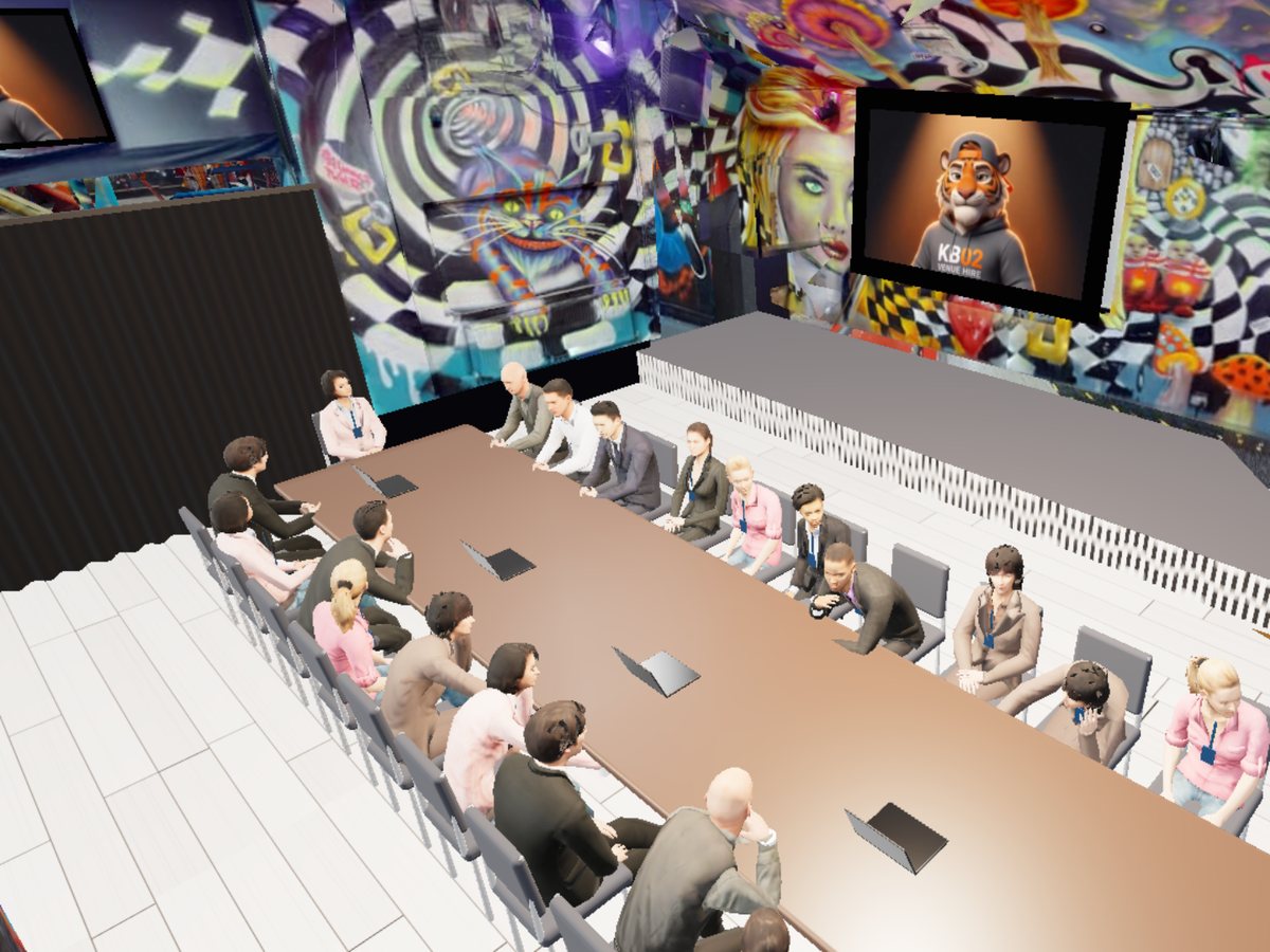 The main hall in the 3D planner, set for a strategy day